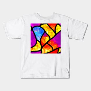 Vibrant Abstract Art - Stained Glass Design Pattern Kids T-Shirt